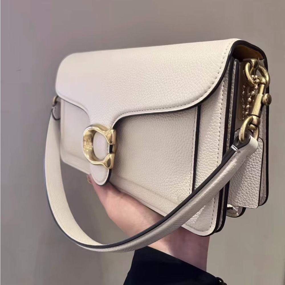 Coach Ivory Shoulder Bag with Gold Accents - Picture 3 of 6